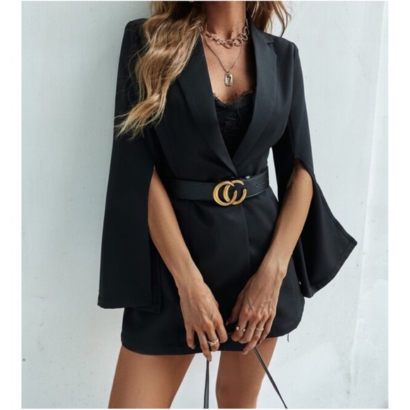 BellanBlue Jackets & Blazers - Black Slit Sleeve Blazer Work Classic Minimalist